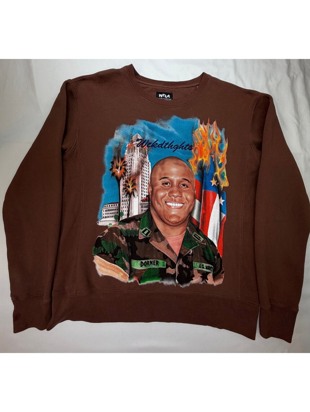 WTLA Men's Sweatshirt Dorner Not All Super Heroes Wear Capes Size M Brown